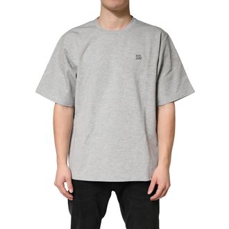 Dolce & Gabbana Mens Grey Cotton Crewneck Short Sleeve T-Shirt Gray