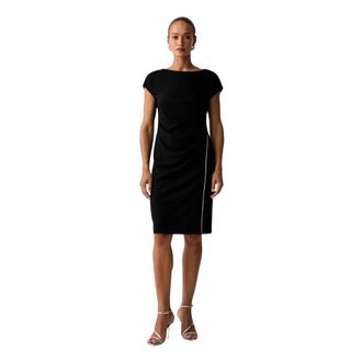 Joseph Ribkoff Scuba Crepe Sheath Jurk Met Strass Pijpen - Dames - Casual kleedjes - Zwart - XL - Polyester - Kleedjes
