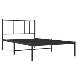 vidaXL Estructura Cama Sin Colch&oacute;n Con Cabecero Metal Negro 100x200 Cm Vidaxl