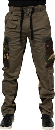 Dolce & Gabbana Bruine Camouflage Cargo Broek - Heren - Slim Fit Broeken - Bruin - S - Broeken