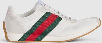 Gucci Womens Gucci Tempo Sneaker, White, Fabric