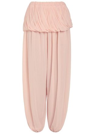 Ronny Kobo Willa Draped Tissue Jersey Balloon Trousers - Pink - S (UK8-10 / S)