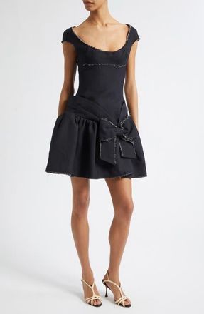 Shushu/Tong Tweed Bow Minidress in Navy Blue at Nordstrom, Size 4 Us