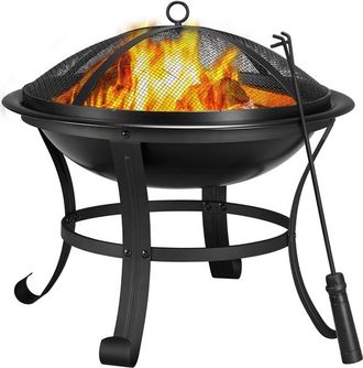 Yaheetech Yaheetech - Brasero Exterior Con Funda Cuenco Para Hogueras De Metal Estufas De Pie Para Terrazas Plegable Fog&oacute;n Para Jard&iacute;n Camping Al Aire Libre,54x