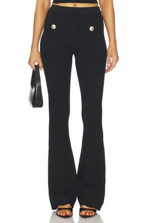Retrof&ecirc;te Joliet Knit Flare Pant In Metallic Black