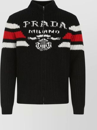 Prada textured striped cashmere cardigan