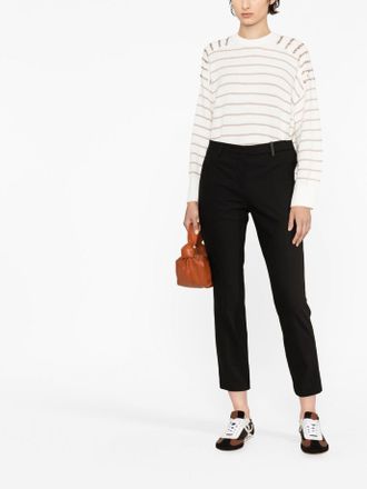 Brunello Cucinelli Brunello Cucinelli Womens Black Elastane Trousers Cotton - Size EU 44 (Womens)