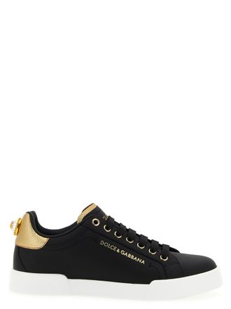 Dolce & Gabbana Black Calfskin Womens Sneakers