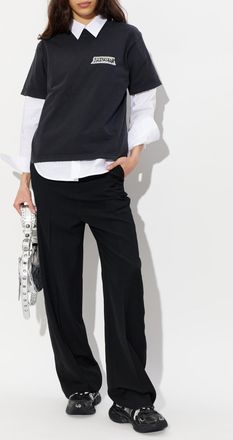 Balenciaga T-shirt With Logo, Womens, Black