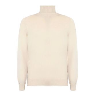 Fedeli Cashmere Knitwear, male, Beige, Size: XL Cashmere High Neck Sweater in Beige