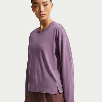 Nike Womens 24.7 ImpossiblySoft Light Dri-FIT Long-Sleeve Top in Purple | IU5505-536