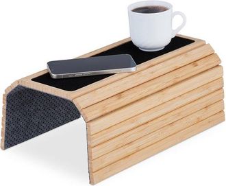 OEM Bandeja Para Reposabrazos, Bamb&uacute;, Mesita Auxiliar Para Reposabrazos De Sof&aacute;, Bandeja Flexible Para Sof&aacute;, Sof&aacute;, Naturaleza
