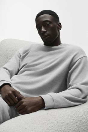 Alo | Chill Crewneck Neck Pullover Top in Athletic Heather Grey, Size: Medium