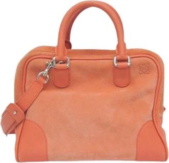 Loewe Pre-owned Handbags, female, Orange, Size: ONE SIZE Pre-owned Amazona 28 Handbag
