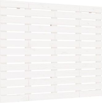 vidaXL Cabecero cama de pared madera maciza pino blanco 141x3x91,5 cm Vidaxl