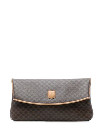 Celine Clutch Macadam in tela cerata 2005 - Marrone
