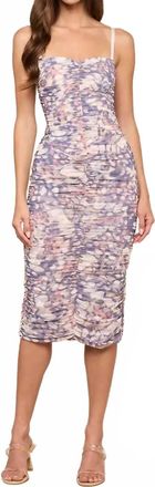 L'agence Caprice Midi Dress In Multi Butterfly Wing