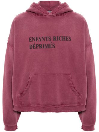 Enfants Riches Deprimes logo-print cotton hoodie - men - Cotton - L - Red