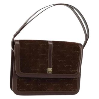 Givenchy Pre-owned Shoulder Bags, female, Brown, Size: ONE SIZE Pre-owned Suede Shoulder Bag