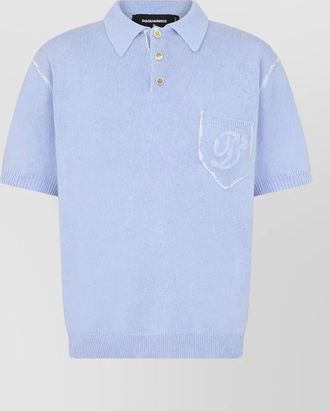 Dsquared2 polo shirt silk nylon chest pocket