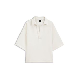 BOSS Loose-fit polo sweatshirt in scuba jersey