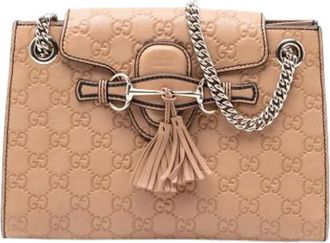 Gucci Pre-owned Shoulder Bags, female, Beige, Size: ONE SIZE Pre-owned Emily Shoulder Bag
