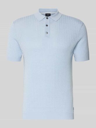 Joop Slim Fit Poloshirt in Strick-Optik Modell Vanceo in Hellblau, Gr&ouml;&szlig;e XXXL