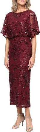 S.L. Fashions Sequin Blouson Bodice Gown in Wine at Nordstrom, Size 12