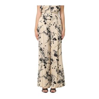 Semicouture Wide Trousers, female, Multicolor, S, Floral Print Trousers