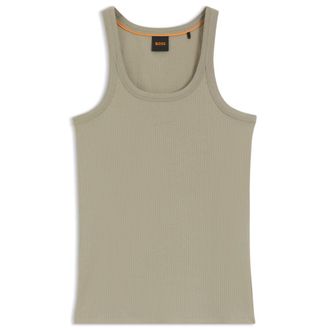 BOSS Racer-back tank top in stretch cotton