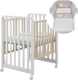 AZZURRA Azzurra Lettino Evolutivo Glam Grigio 9 In 1 Con Materasso E Set Tessile Avana