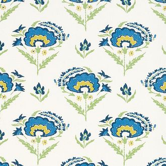 Ballard Designs Dudley Blue Fabric by the Yard - Ballard Designs