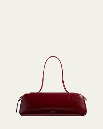 Khaite Simona Crackle Patent Leather Shoulder Bag