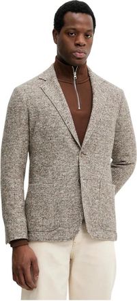 GANT Jassen, Heren, Bruin, M, Katoen, Wool Checked Blazer