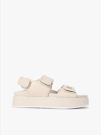 Tommy Hilfiger Sandalias de piel con plataforma y monograma