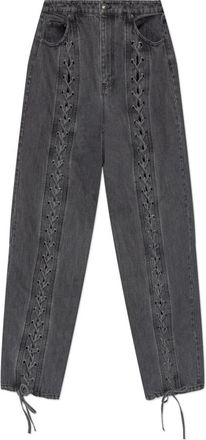 Rotate ROTATE Birger Christensen, Straight Jeans, female, Gray, Size: W27 Jeans with tie