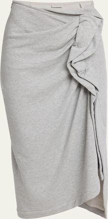 Dries Van Noten Hanam Draped Jersey Midi Skirt