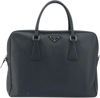 Prada Pre-owned Leren Handtas - Dames - Vintage Handtas - Blauw - ONE Size - Leer - Vintage