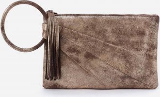 Hobo Womens Sheila Soft Ring Clutch Bag In Cocoa Platinum