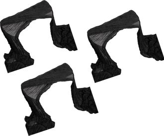 OEM Juego De 3 Manteles De Muselina Texturizada, Ideales - Negro