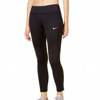 Nike Womens Shield Running Leggings In Black