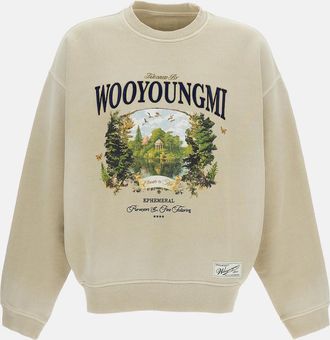 Wooyoungmi Felpa Girocollo Con Stampa E Ricamo