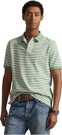 Polo Ralph Lauren Classic Fit Striped Mesh Polo Shirt Mens Clothing Outback Green/White : 2XL, Mesh/Cotton