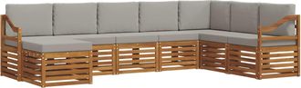 vidaXL Conjunto De Sof&aacute;s De Exterior 8 Uds. Natural Y Gris Claro Vidaxl