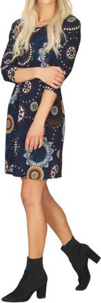 Papillon Medallion Print Dress In Navy