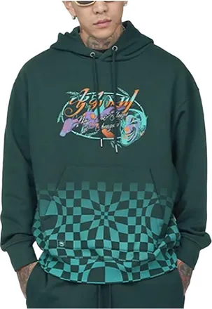 Li-Ning BadFive Sports Basketball Series Printing Loose Hoodie Dark Green AWDRH63-3