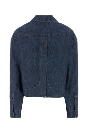 Fendi Womens Denim Shirt Navy Exterior: Cotton Giacche E Gilet Jacket