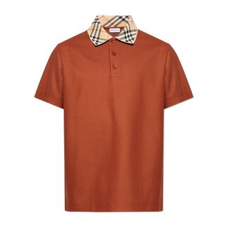 Burberry Polo Shirts, male, Brown, Size: 2XL Cotton Polo Shirt