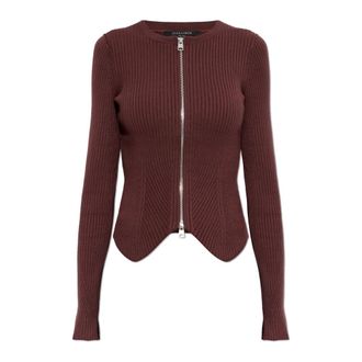 AllSaints Truien & Vesten, Dames, Bruin, L, Leer, Cruz Cardigan