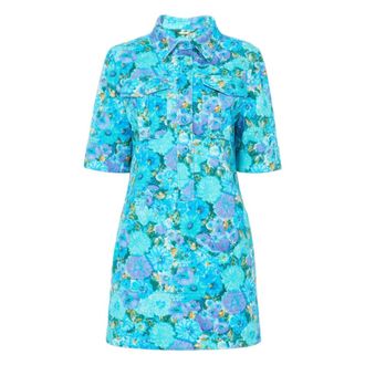 Chlo&eacute; Dames, Jurken, Blauw, Maat: 2XS Katoen